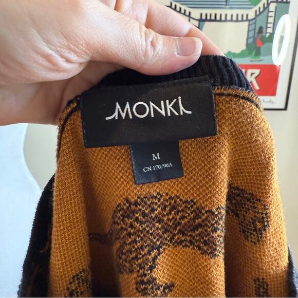 Monki Leopard Crewneck Sweater - Size M - Picture 2 of 5